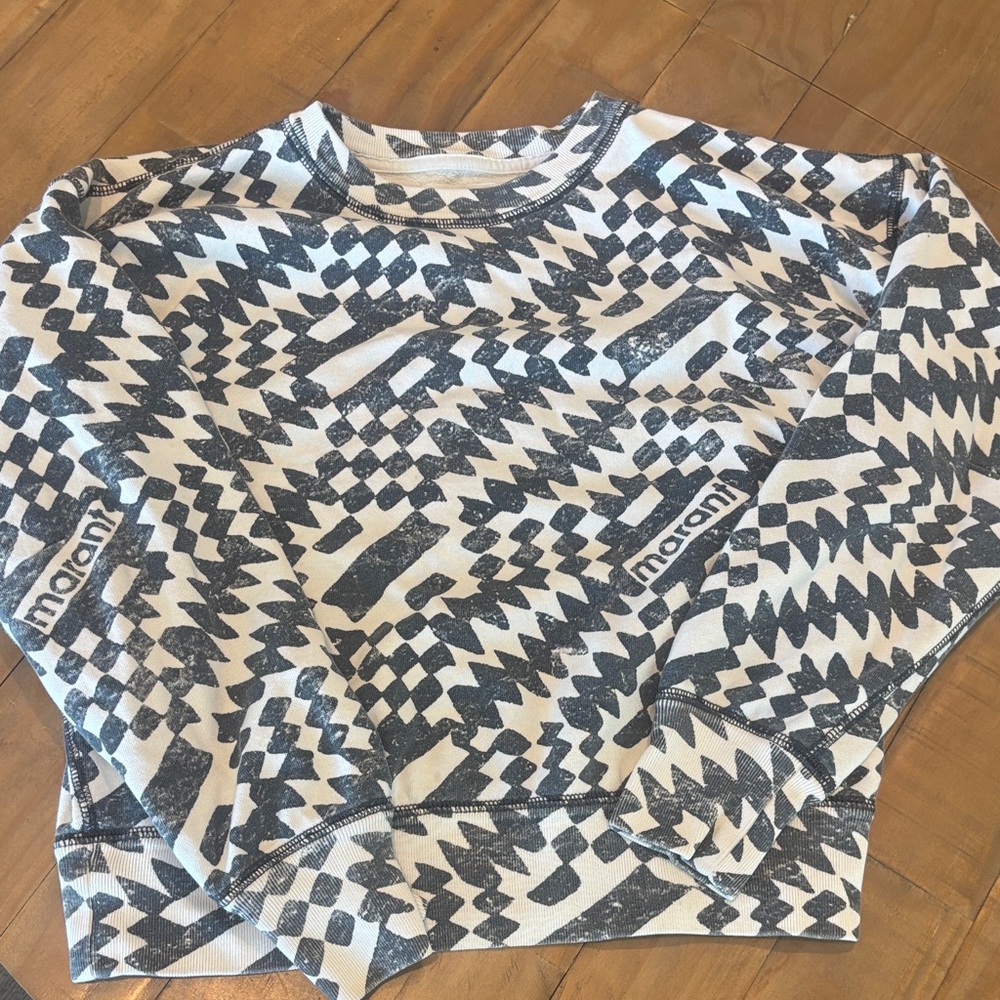 Isabel Marant Etoile Geometric Black and White Sweatshirt